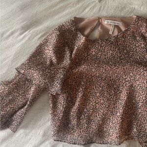 BCBGeneration Gold Ruffled Sleeves